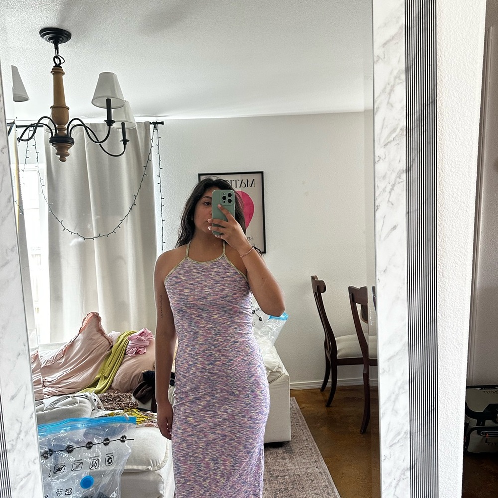 Lisa Says Gah Pastel Heathered Maxi Dress - Pink, Lavender, Mint
